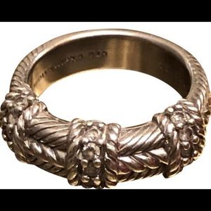 JUDITH RIPKA Twisted Rope Band Style Ring size 7